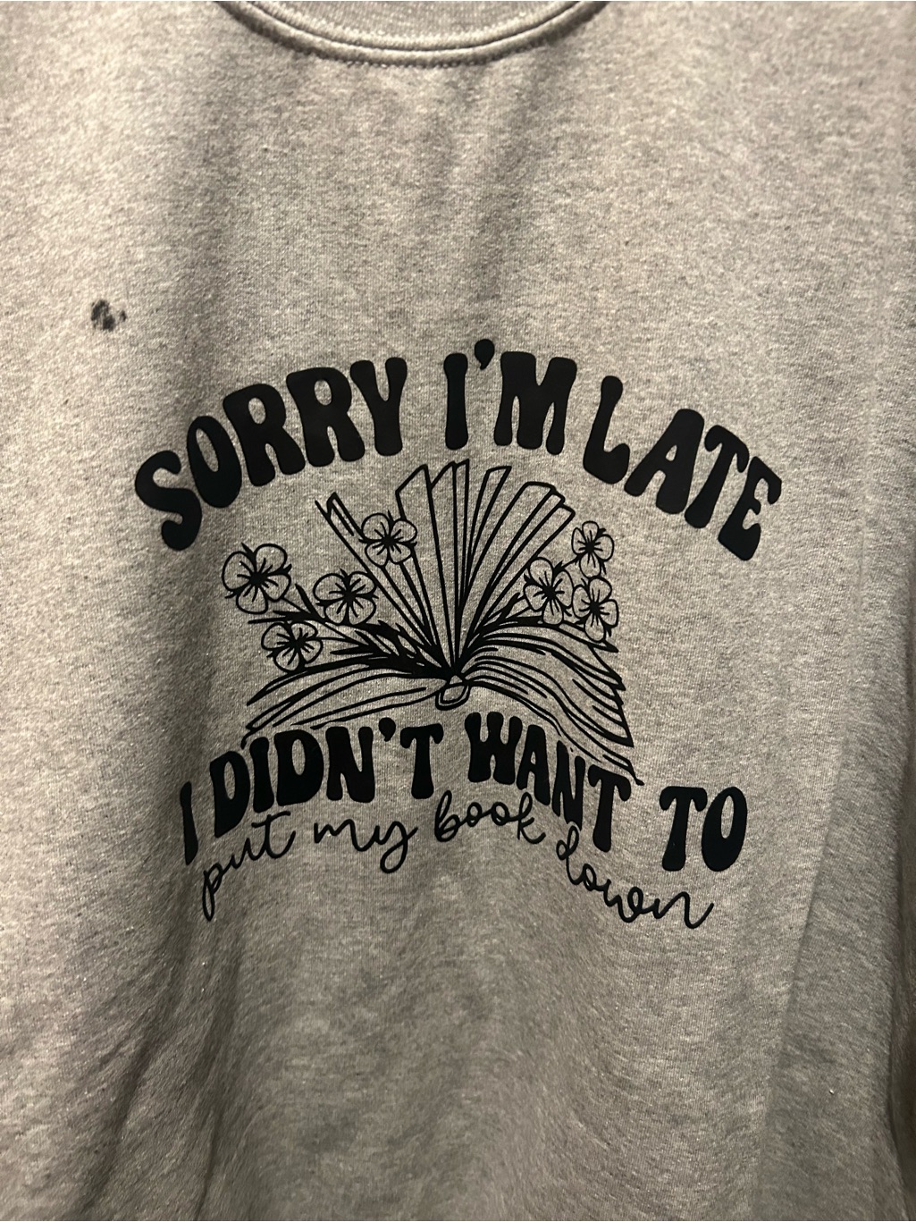 Booktok-Sorry I'm Late Graphic Sweatershirt
